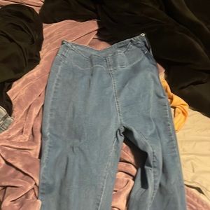 Bootcut jeans. Navy. Side zip